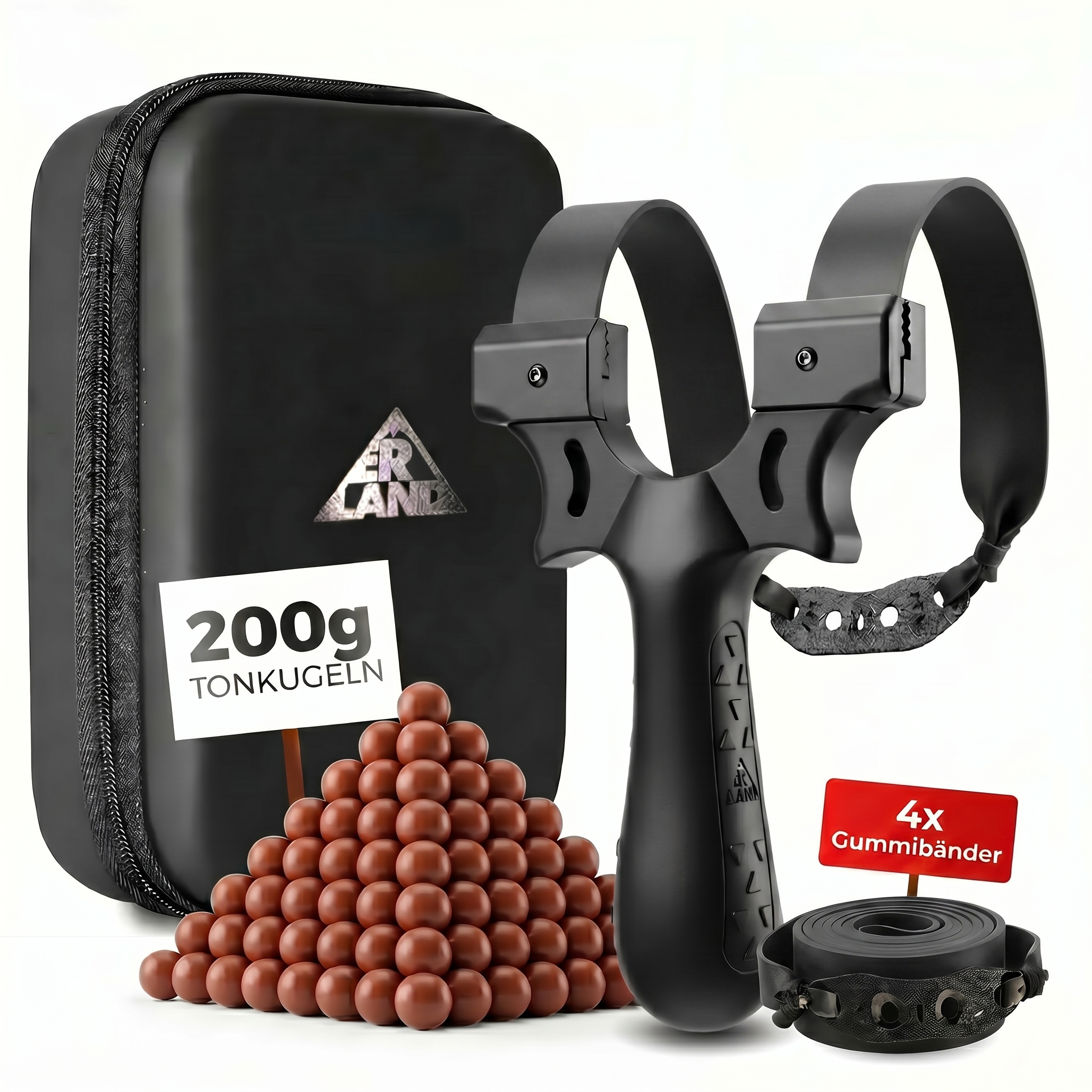 ERLAND Slingshot Set with Bands and Clay Balls